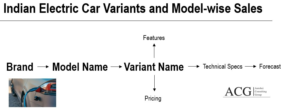 Indian Electric Car variants wise Sales Database