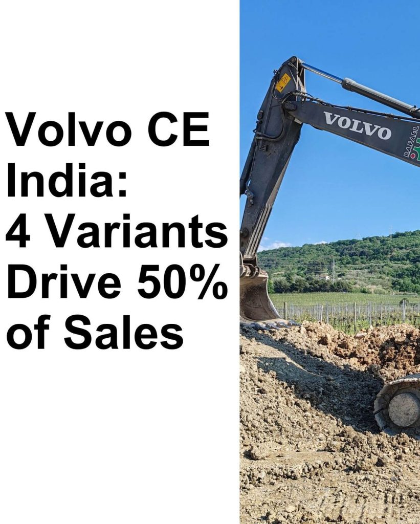Volvo CE India: 4 Variants Drive 50% of Sales